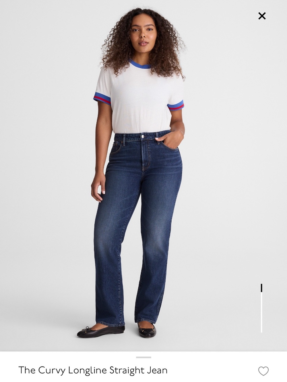 Madewell Curvy Longline Straight Jean - Dark Blue